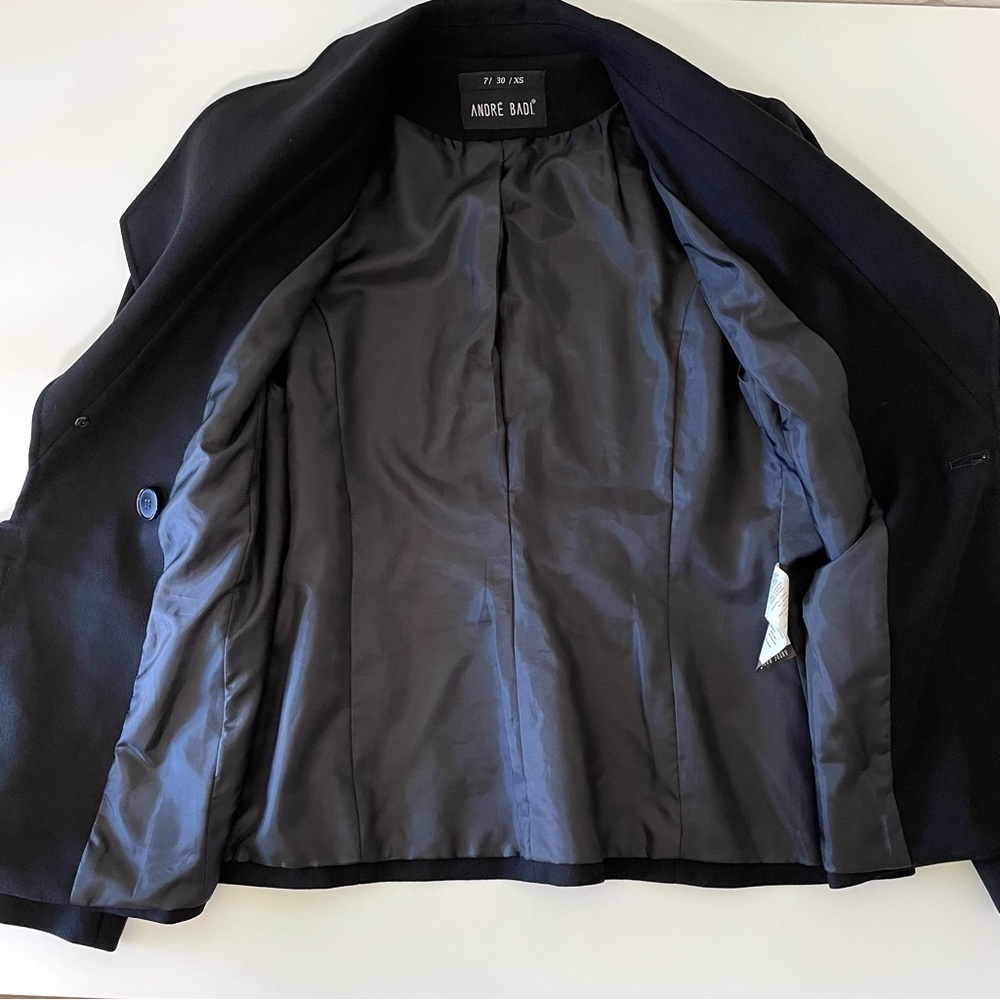 Andre Badi Wool Blend Belted Jacket Black XS - Small - Picture 12 of 16